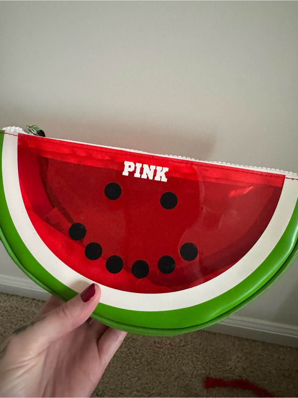 PINK Victoria's Secret Kids Watermelon Pouch in Red, Green & White